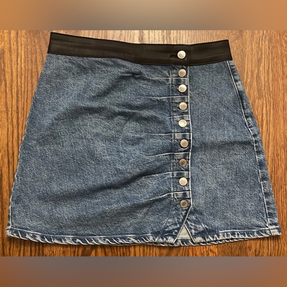 Social Tourist Ultra High Rise Straight Denim Skirt